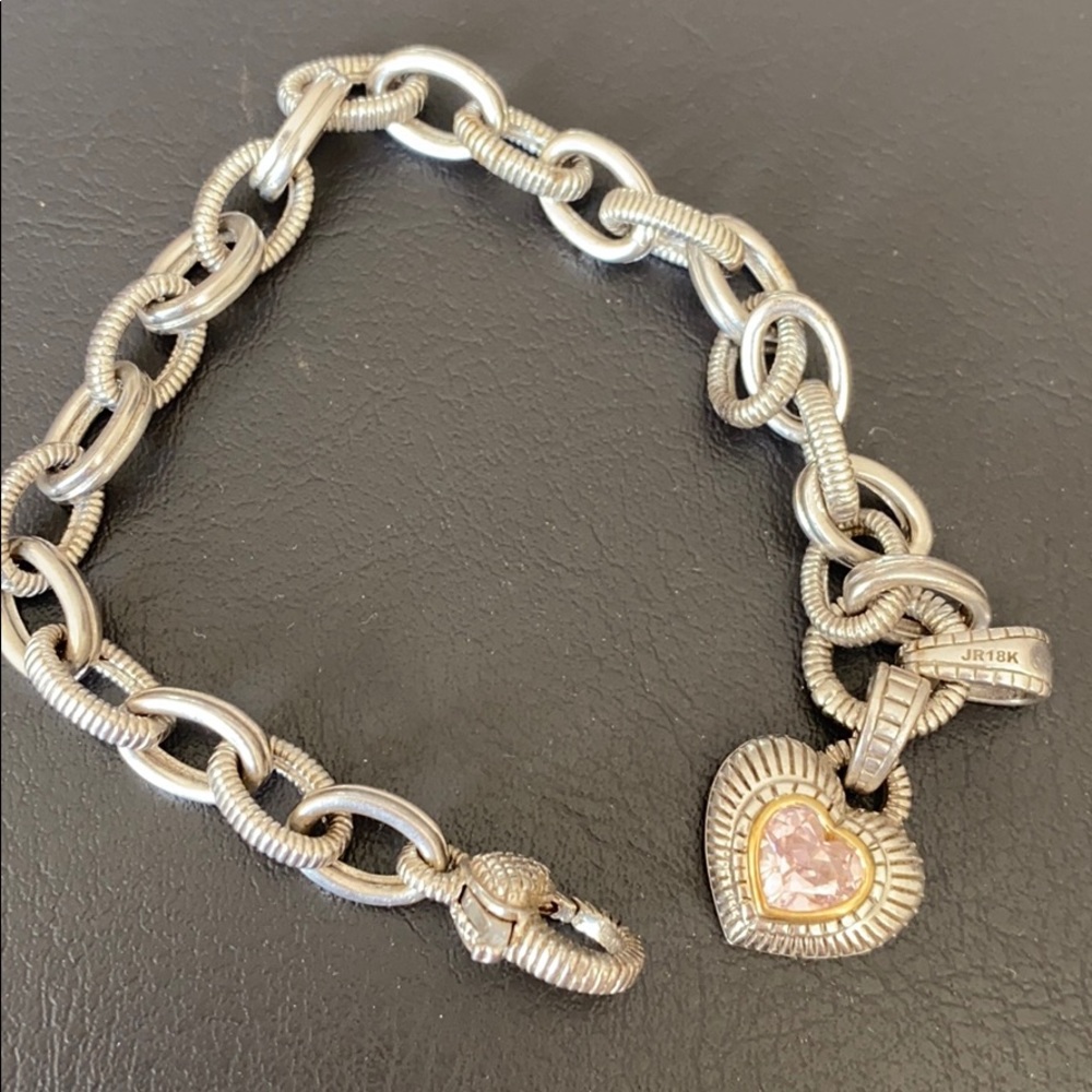 John Ripka silver bracelet with Pink heart 💖